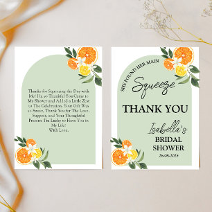 She Found Her Main Bridal Shower Citrus Lemon Thank You Card