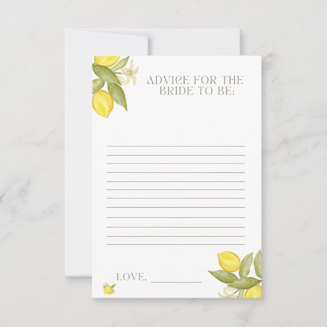 She Found Her Main Squeeze Bridal Games Advice  Invitation (Front)