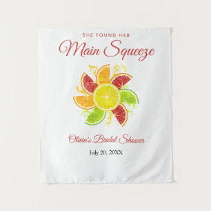 She Found Her Main Squeeze Bridal Shower Backdrop  Tapestry
