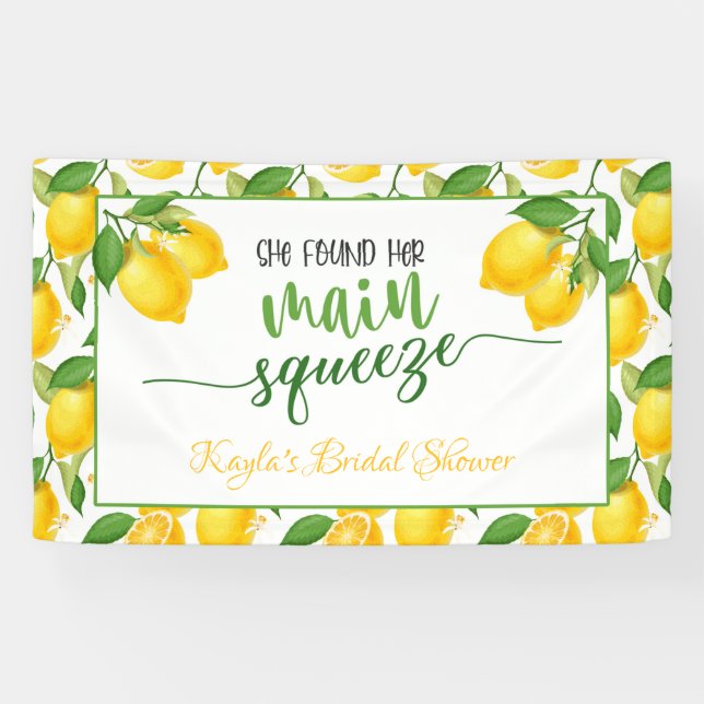 She Found Her Main Squeeze Bridal Shower Banner (Horizontal)