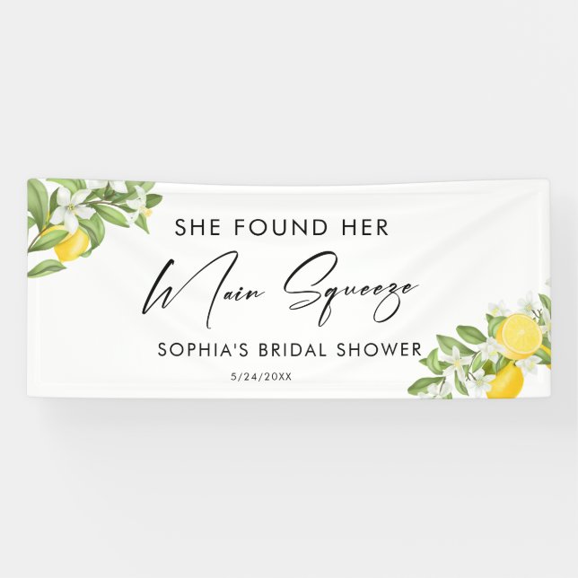 She Found Her Main Squeeze Bridal Shower Banner (Horizontal)