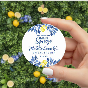 She Found Her Main Squeeze Bridal Shower Classic Round Sticker
