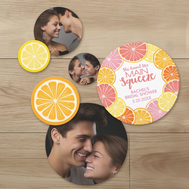 She Found Her Main Squeeze Bridal Shower Confetti (Custom Bridal Shower Confetti with Photos - She Found Her Main Squeeze)