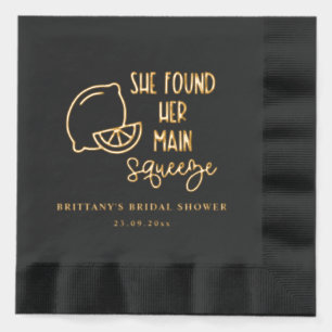 She Found Her Main Squeeze Bridal Shower Custom  Foil Napkins