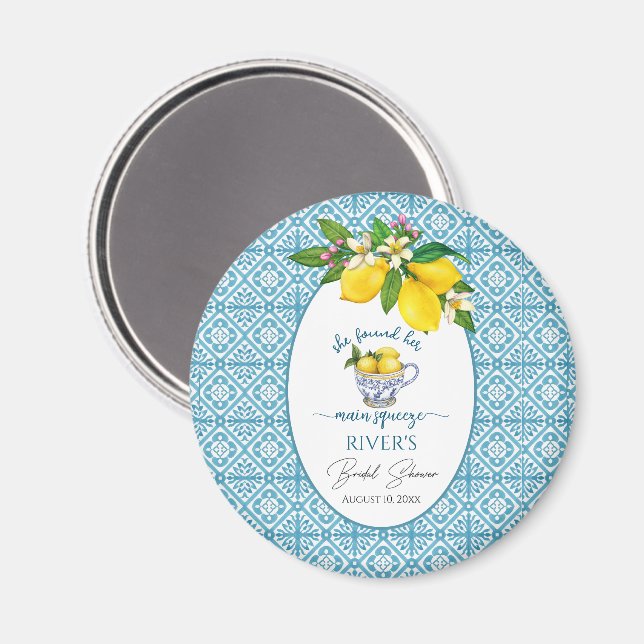 She Found Her Main Squeeze Bridal Shower Favour Magnet (Front/Back)