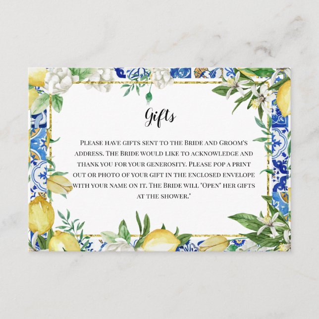 She Found Her Main Squeeze Bridal Shower Gift Enclosure Card (Front)