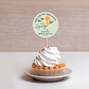 She Found Her Main Squeeze Bridal Shower Greenery Classic Round Sticker