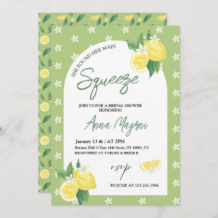 She Found Her Main Squeeze Bridal Shower Greenery Invitation