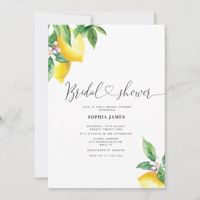 She Found Her Main Squeeze Bridal Shower Invitatio Invitation (Front)