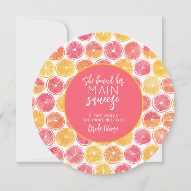She Found Her Main Squeeze Bridal Shower Invitation (Front)