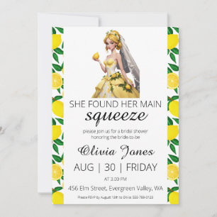 she found her main squeeze bridal shower invitation