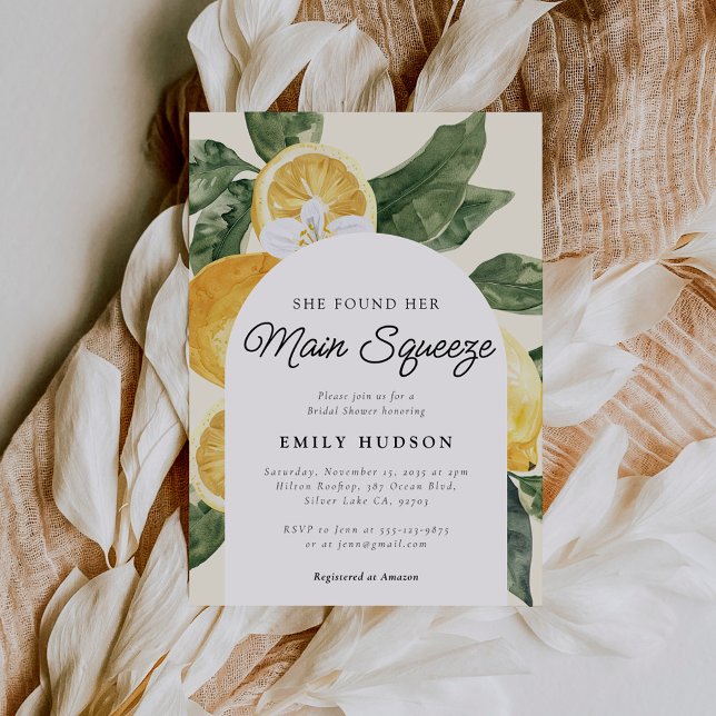 She Found Her Main Squeeze Bridal Shower Invitation (Creator Uploaded)