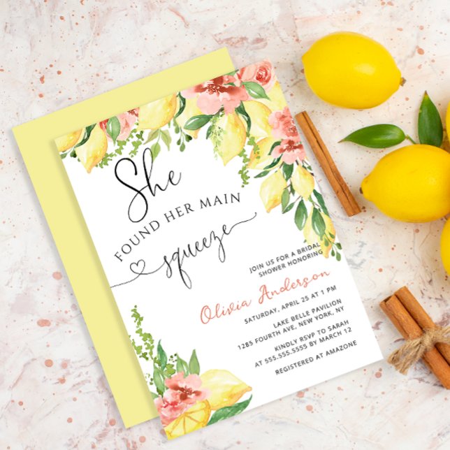 She found her Main Squeeze Bridal Shower Invitation (Creator Uploaded)