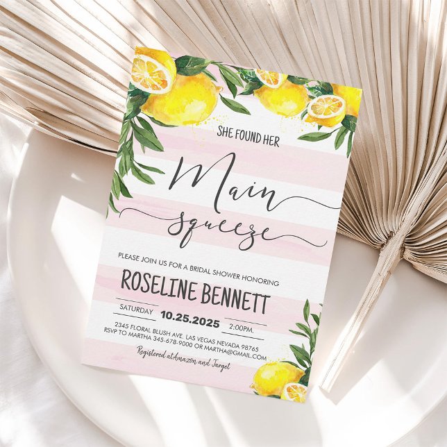 She Found Her Main Squeeze Bridal Shower Invitation (Creator Uploaded)
