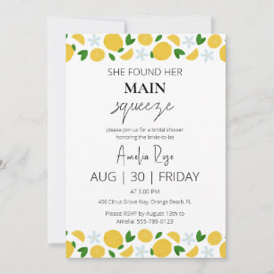 she found her main squeeze bridal shower invitation