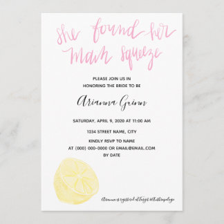She Found Her Main Squeeze Bridal Shower Invite