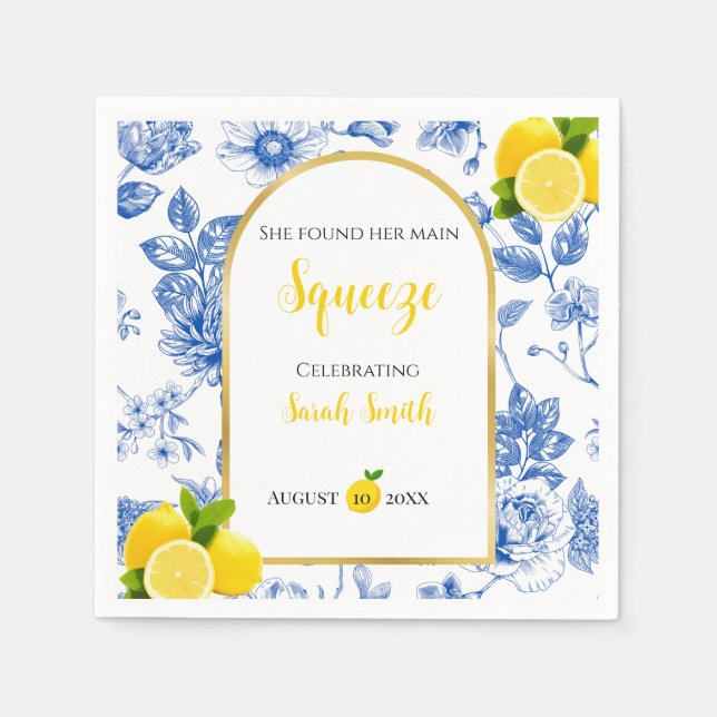 She Found Her Main Squeeze Bridal Shower Napkin (Front)