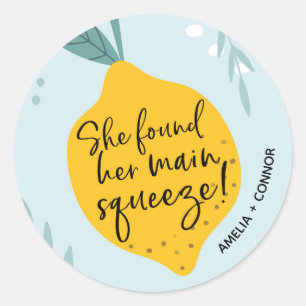 She found her Main Squeeze Bridal Shower Sticker
