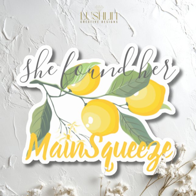 She Found Her Main Squeeze Bridal Shower Sticker (Creator Uploaded)