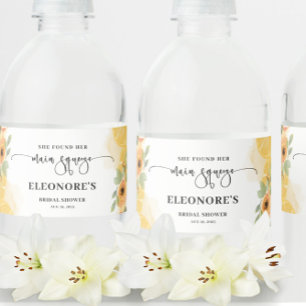 She Found her Main Squeeze Bridal Shower Water Bottle Label
