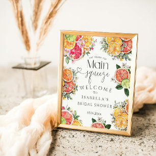 She Found Her Main Squeeze Bridal Shower Welcome Poster