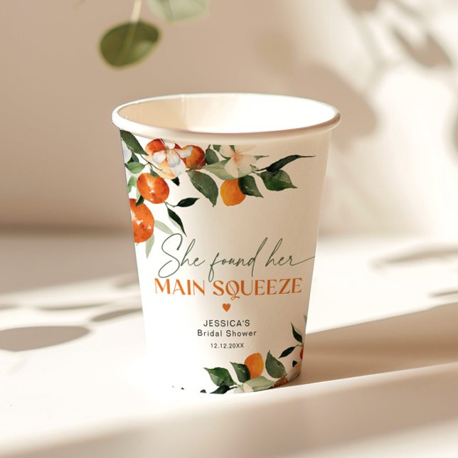 She found her main squeeze citrus bridal shower paper cups (Creator Uploaded)