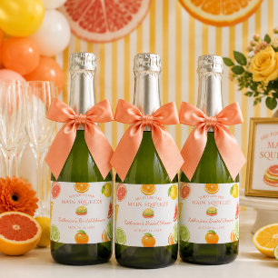 She Found Her Main Squeeze Citrus Bridal Shower Sparkling Wine Label