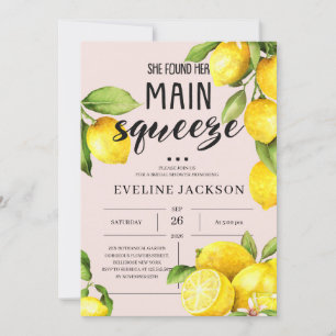 She Found Her Main Squeeze citrus lemon summer Invitation