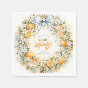 She Found Her Main Squeeze Citrus Orange Bridal Napkin