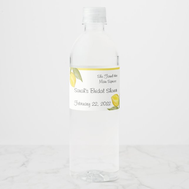 She Found Her Main Squeeze Custom Water Bottle Label (Front)