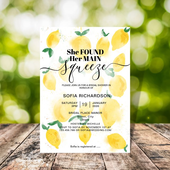 She found her main squeeze lemon BOHO SUMMER Invit Invitation (Creator Uploaded)