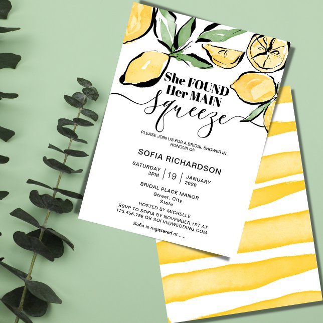 She found her main squeeze lemon BOHO SUMMER Invitation (Creator Uploaded)