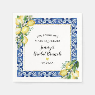 She Found Her Main Squeeze Lemon Bridal Brunch Napkin