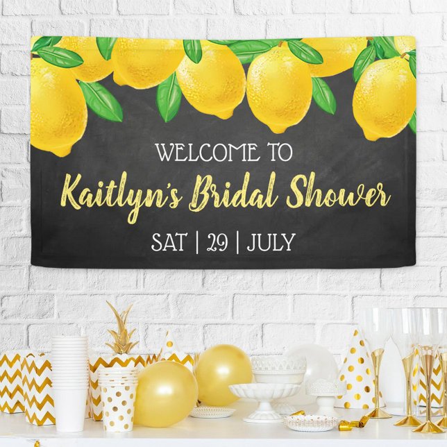 She Found Her Main Squeeze Lemon Bridal Shower Banner (Creator Uploaded)
