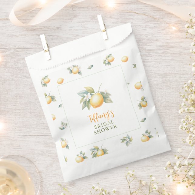 She Found Her Main Squeeze Lemon Bridal Shower Favour Bag (Clipped)