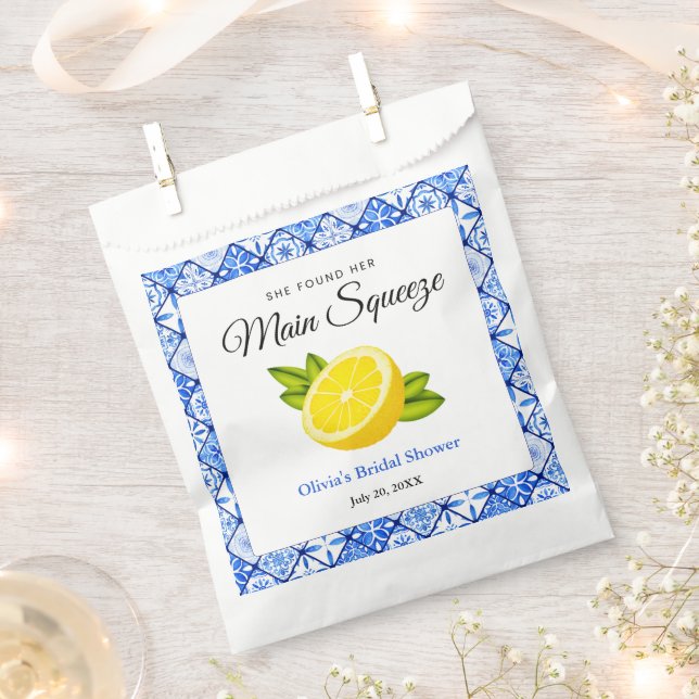 She Found Her Main Squeeze Lemon Bridal Shower Favour Bag (Clipped)