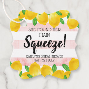 She Found Her Main Squeeze Lemon Bridal Shower Favour Tags