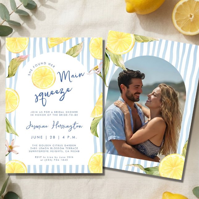 She Found Her Main Squeeze Lemon Bridal Shower Invitation (Creator Uploaded)