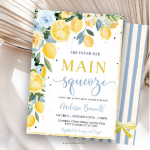 She Found Her Main Squeeze Lemon Bridal Shower Invitation