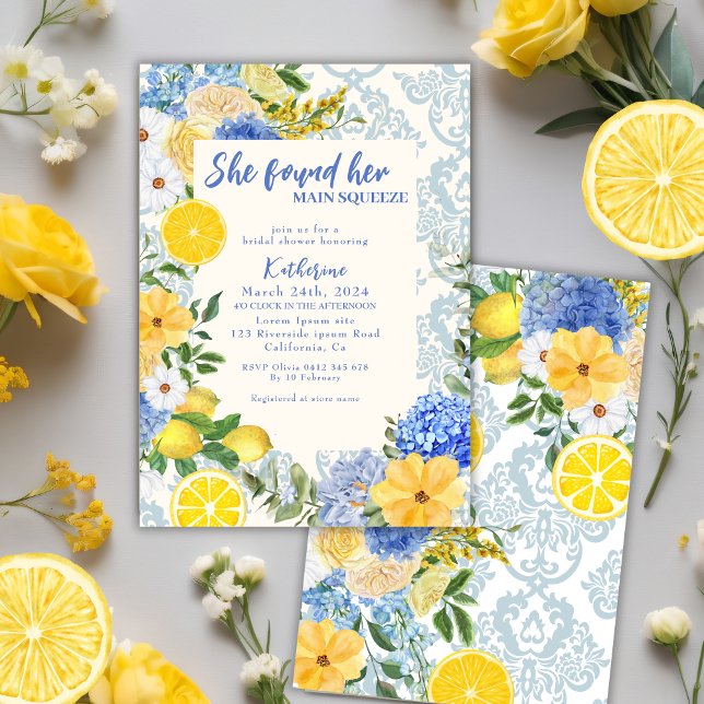 She found her main squeeze lemon bridal shower invitation (Creator Uploaded)