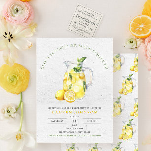 She Found Her Main Squeeze Lemon Bridal Shower Invitation