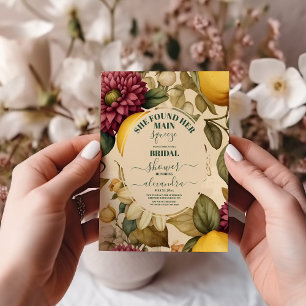 She Found Her Main Squeeze Lemon Bridal Shower Invitation