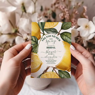 She Found Her Main Squeeze Lemon Bridal Shower Invitation