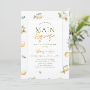 She Found Her Main Squeeze Lemon Bridal Shower Invitation
