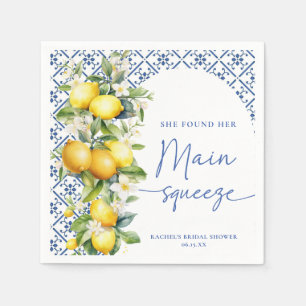 She Found Her Main Squeeze Lemon Bridal Shower Napkin