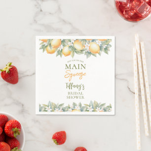 She Found Her Main Squeeze Lemon Bridal Shower Napkin