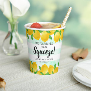 She Found Her Main Squeeze Lemon Bridal Shower Paper Cups