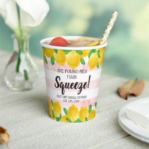 She Found Her Main Squeeze Lemon Bridal Shower Paper Cups