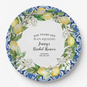 She Found Her Main Squeeze Lemon Bridal Shower Paper Plate