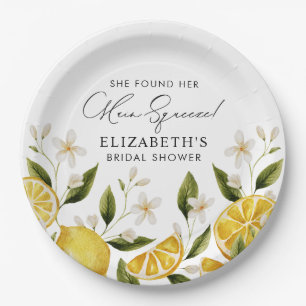 She Found Her Main Squeeze Lemon Bridal Shower Paper Plate